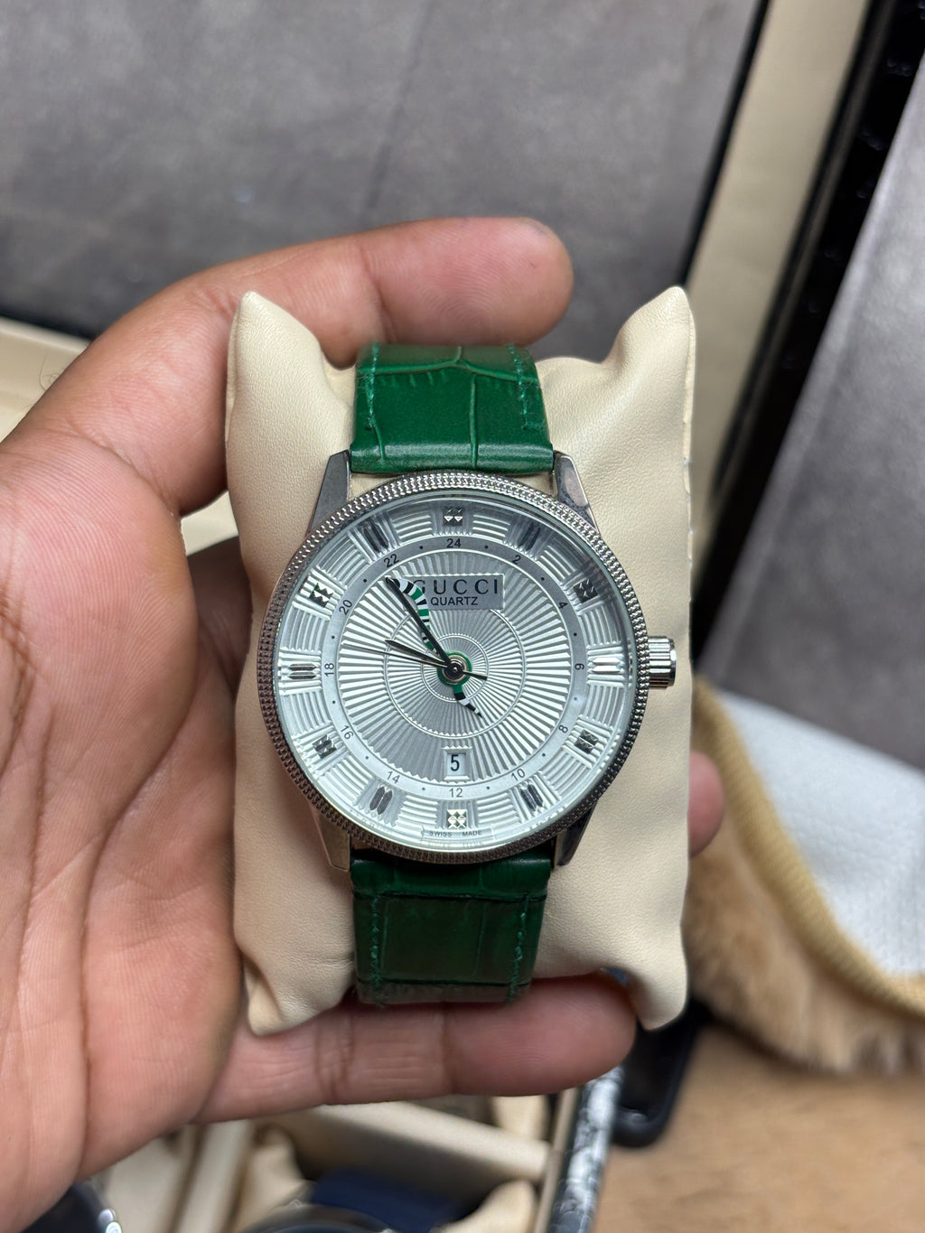 Gucci Quartz with Green Belt