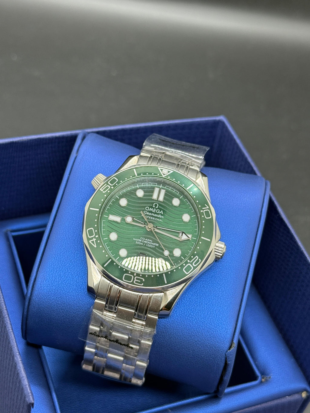 Omega seamaster with sliver chain