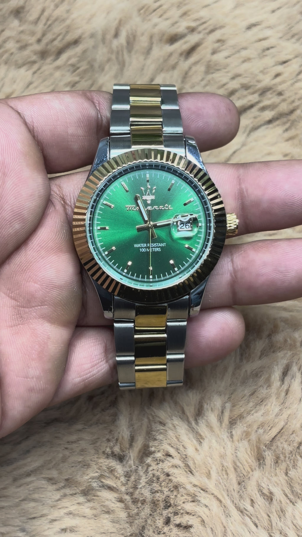 Maserati Golden and Silver Staneless Steel