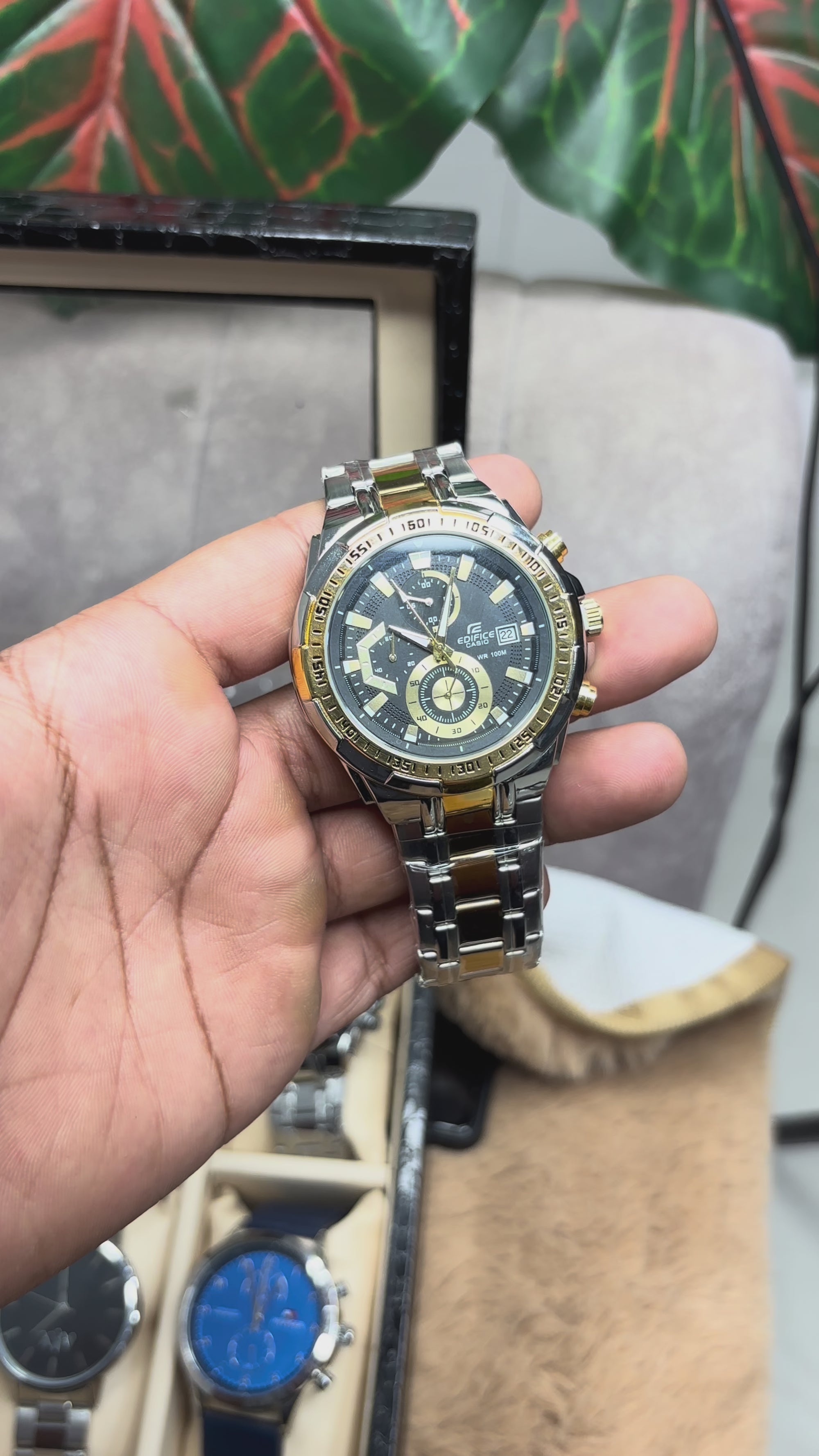 Edifice Golden and silver combination
