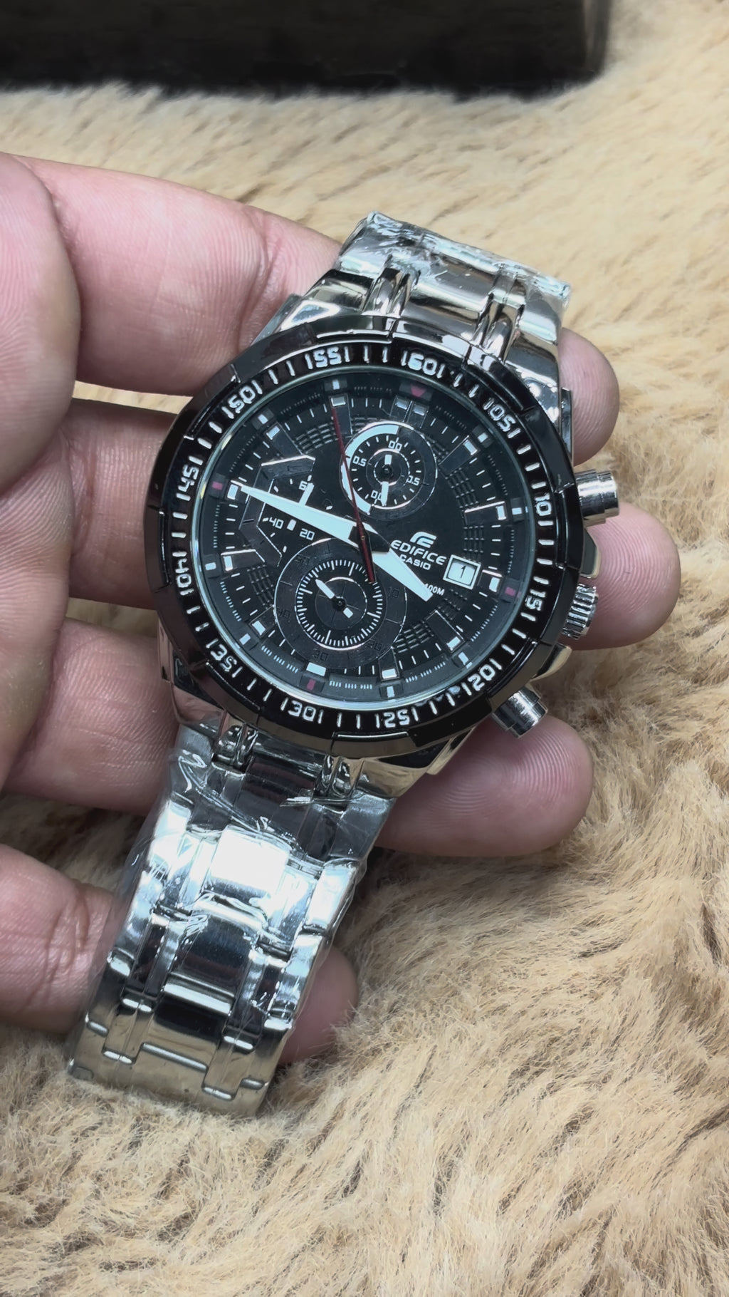 Edifice Black Staneless Steel