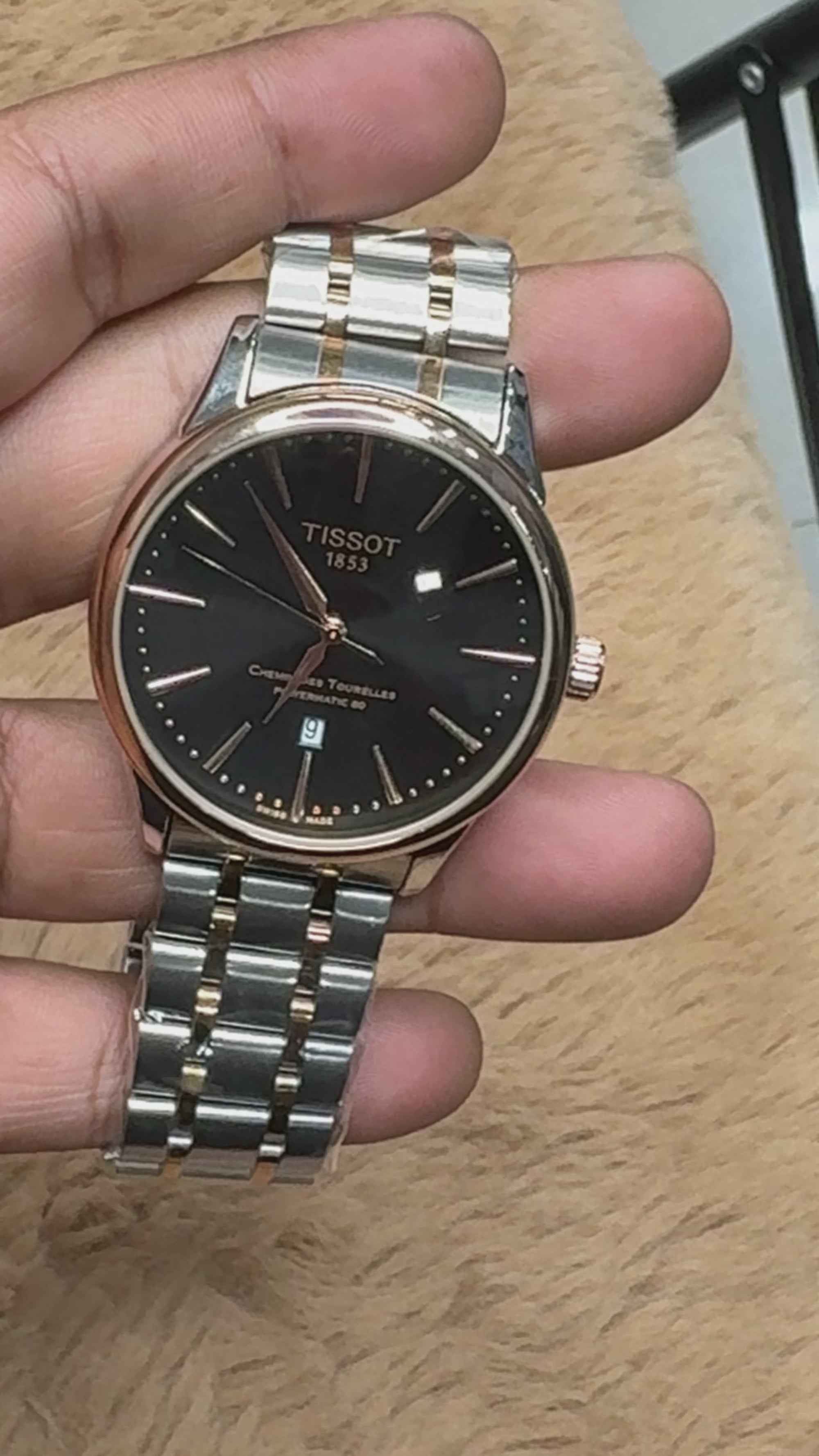 Tissot Silver and Gold Chain Watch